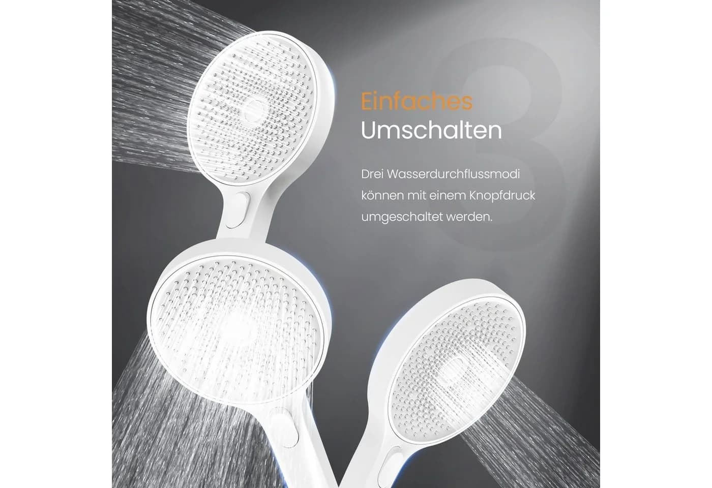 EMKE Duschsystem mit Thermostat und Regendusche Weiß - Bild 4