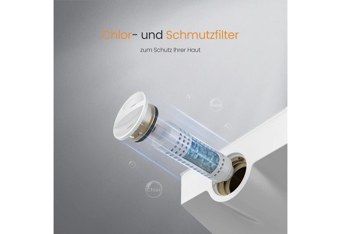 EMKE Duschsystem mit Thermostat und Regendusche Weiß - Bild 5