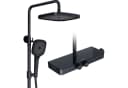 Rainsworth Duschsystem mit Thermostat und Glasablage Matt Schwarz Bild 2