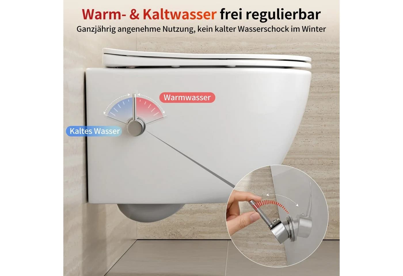 Rainsworth Hänge-WC spülrandlos mit Soft-Close & 360° Spülung
