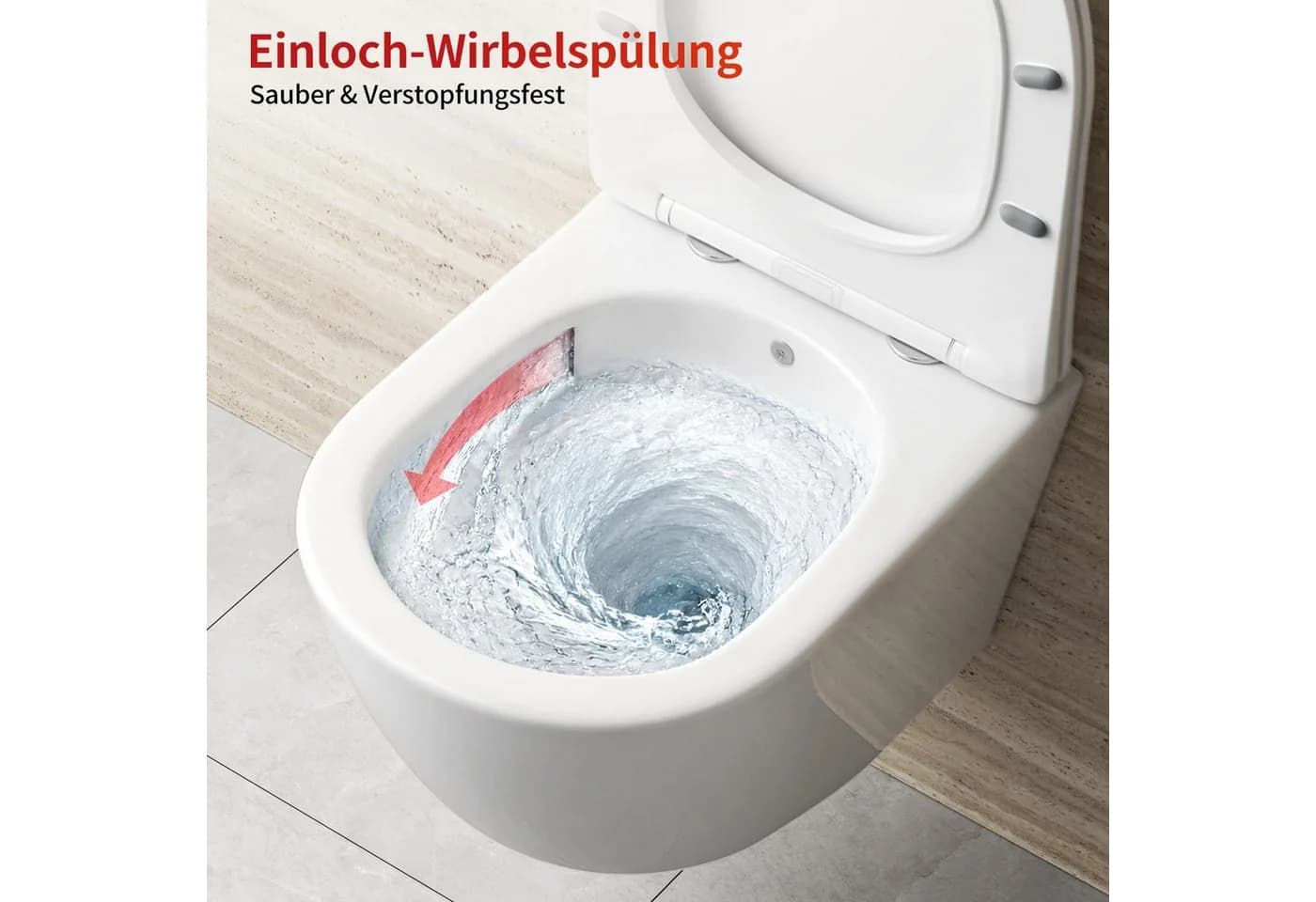 Rainsworth Hänge-WC spülrandlos mit Soft-Close & 360° Spülung - Bild 4