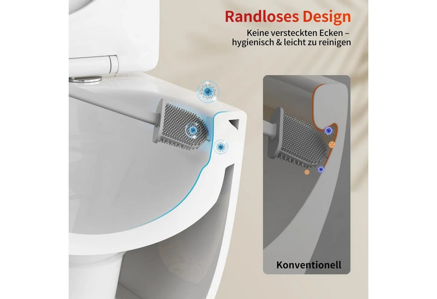 Rainsworth Hänge-WC spülrandlos mit Soft-Close & 360° Spülung - Bild 5