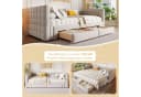 REDOM Daybett Beige Samt mit Stauraum & ausziehbar Bild 1