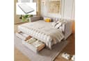 REDOM Daybett Beige Samt mit Stauraum & ausziehbar Bild 2