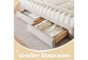 REDOM Daybett Beige Samt mit Stauraum & ausziehbar Bild 3
