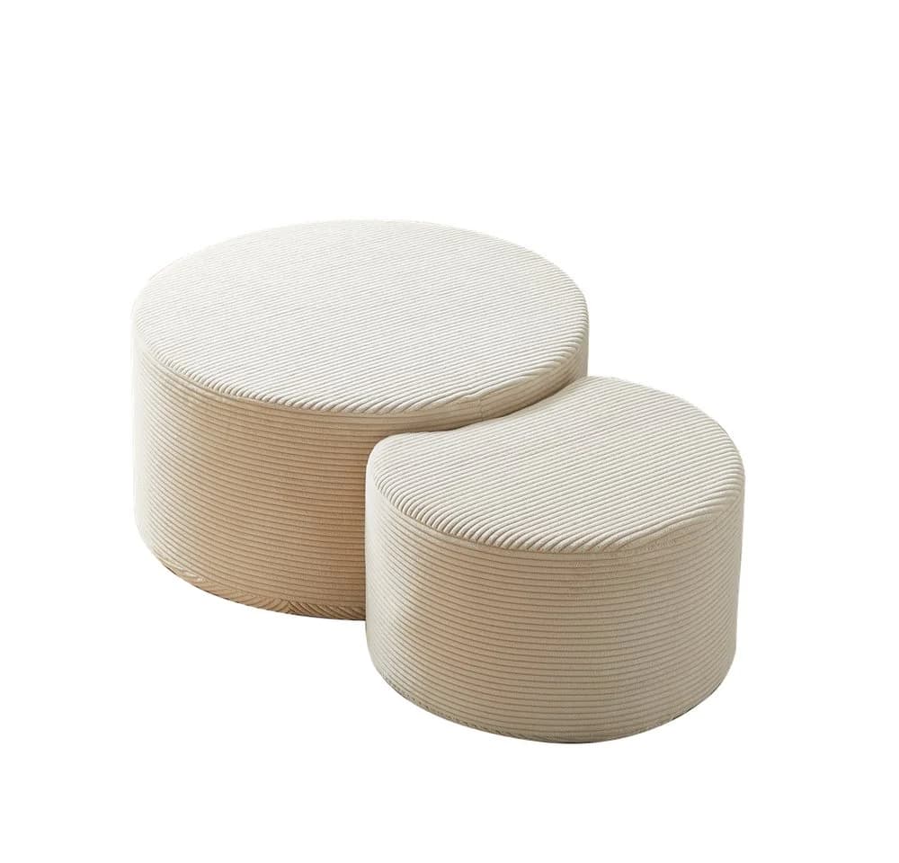 MODFU 2-teiliges gepolstertes Couchtisch-Set Beige Modern - Bild 2