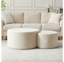 MODFU 2-teiliges gepolstertes Couchtisch-Set Beige Modern Bild 4