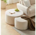 MODFU 2-teiliges gepolstertes Couchtisch-Set Beige Modern Bild 5