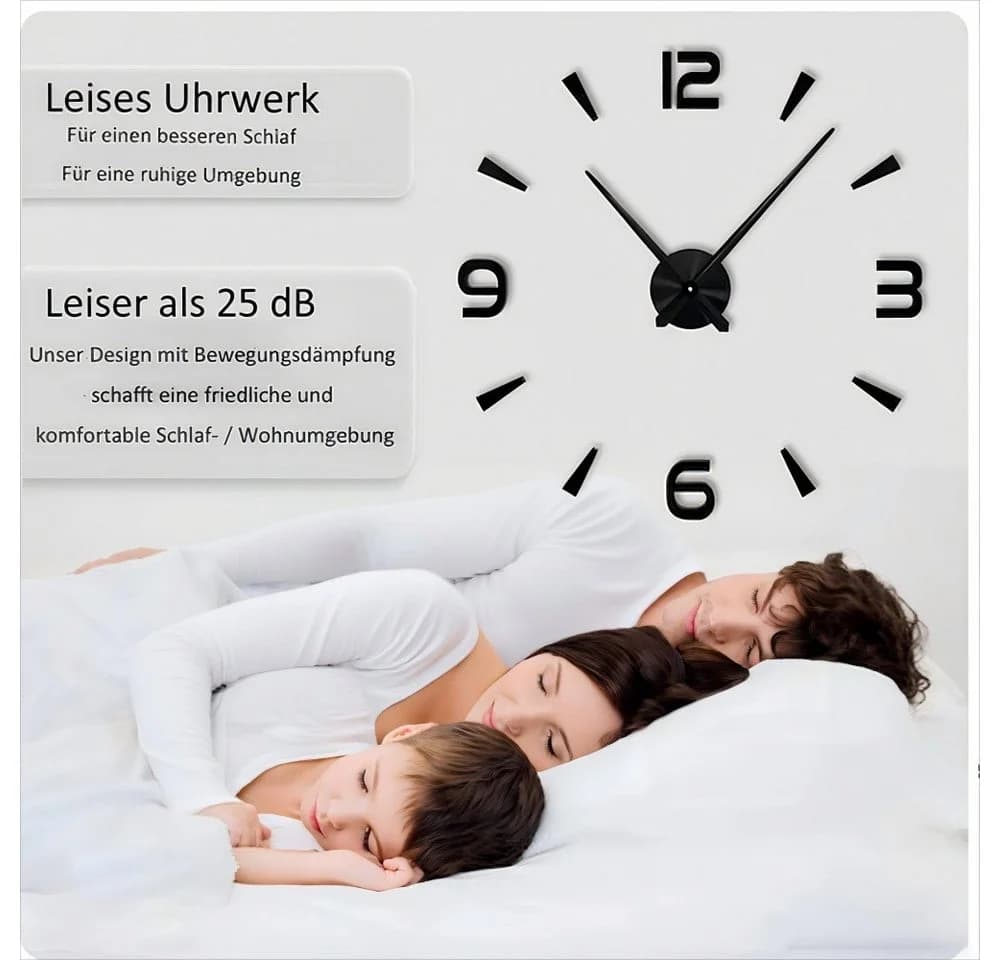 POPOLIC Wanduhr 3D Digital Silent DIY Acryl Uhr