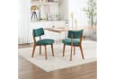 OKWISH Esszimmerstuhl 2er-Set Massivholz Grün Polsterstuhl Bild 2