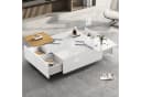REDOM Couchtisch Modernes Schiebetischdesign, langlebige Spanplatte, quadratisch, mit vier Schubladen Bild 5