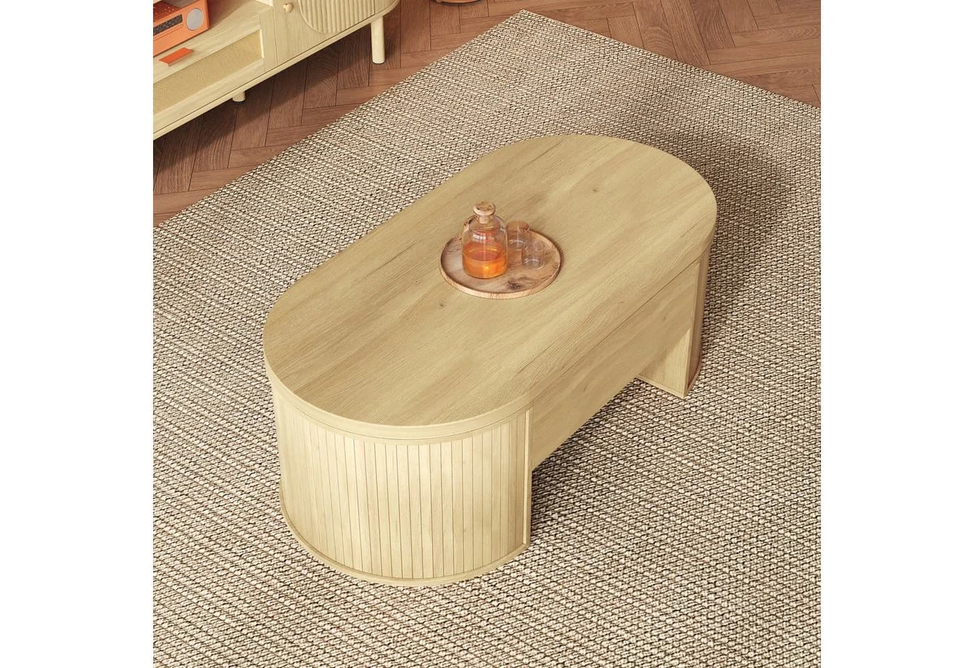MODFU Couchtisch höhenverstellbar mit Holzoptik - Bild 3