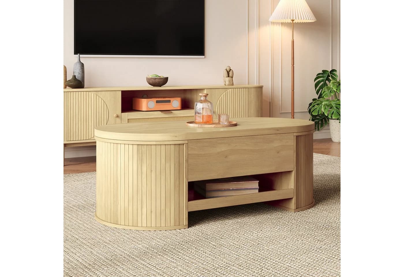 MODFU Couchtisch höhenverstellbar mit Holzoptik - Bild 5