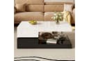 OKWISH Couchtisch Schwarz-Weiß mit LED-Beleuchtung und App-Steuerung Bild 4