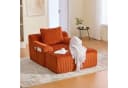 OKWISH Loungesessel Orange Kordsamt mit Fußpedal & Stauraum Bild 1