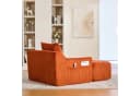 OKWISH Loungesessel Orange Kordsamt mit Fußpedal & Stauraum Bild 3