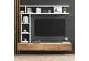 OKWISH TV-Wohnwand Set Weiß Schwarz Stehend Hängend Bild 4