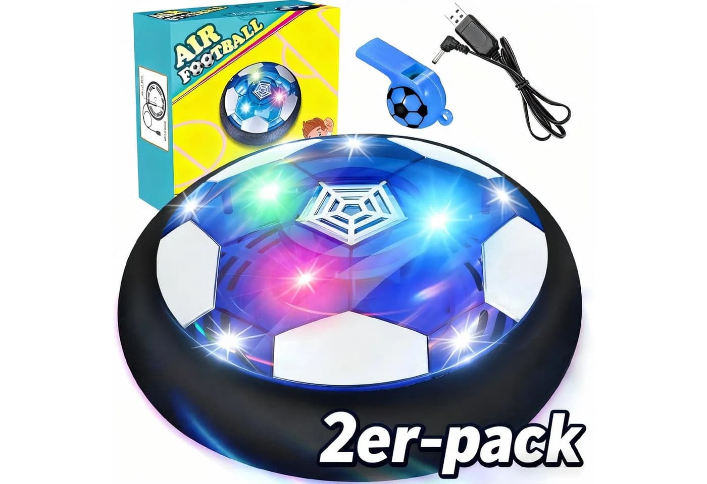 POPOLIC Wiederaufladbarer LED Air Power Fußball Indoor Spielzeug Bunt - Bild 2