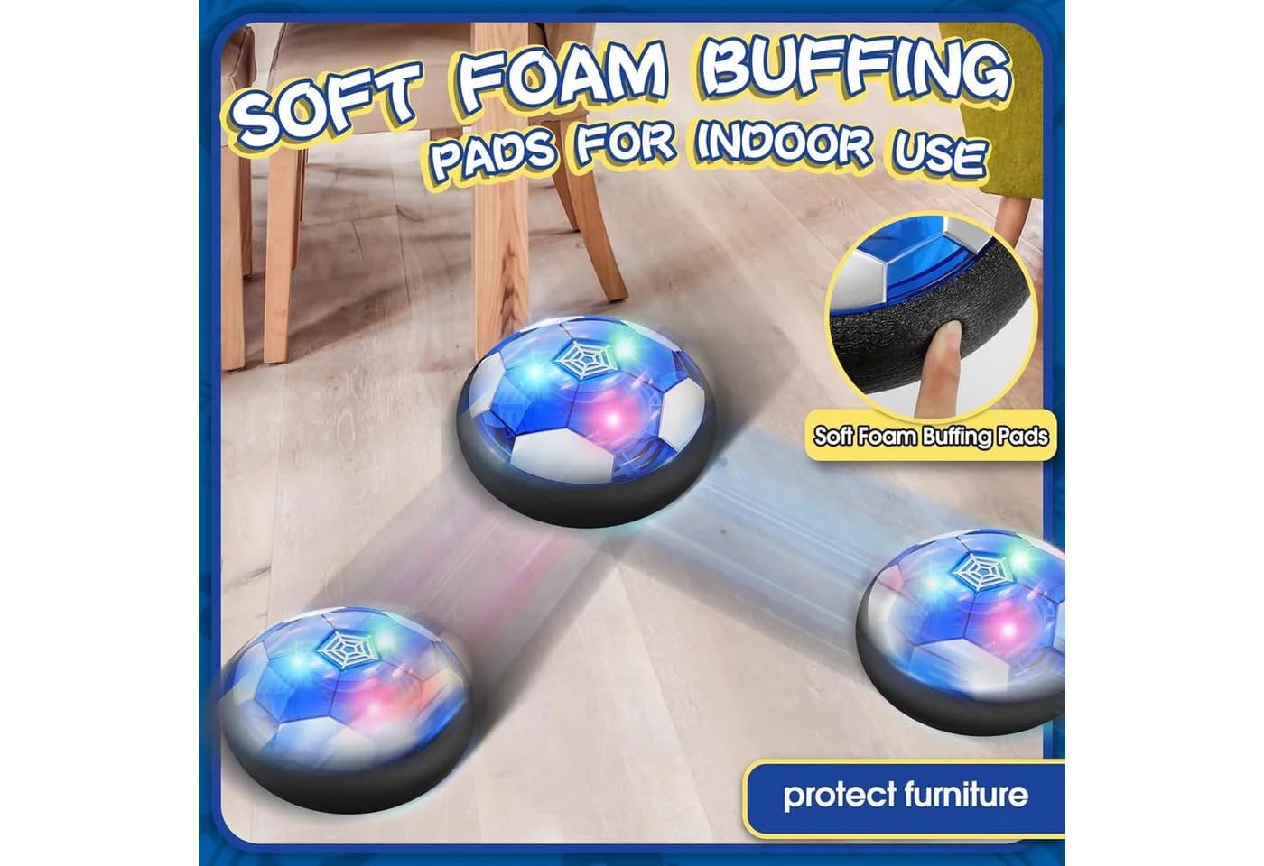 POPOLIC Wiederaufladbarer LED Air Power Fußball Indoor Spielzeug Bunt - Bild 5