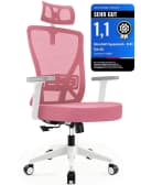 Durrafy Bürostuhl 200kg Ergonomisch Rosa Netz Bild 2