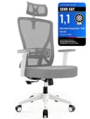 Durrafy Bürostuhl 200kg Grau Ergonomisch mit Netzgewebe Bild 2