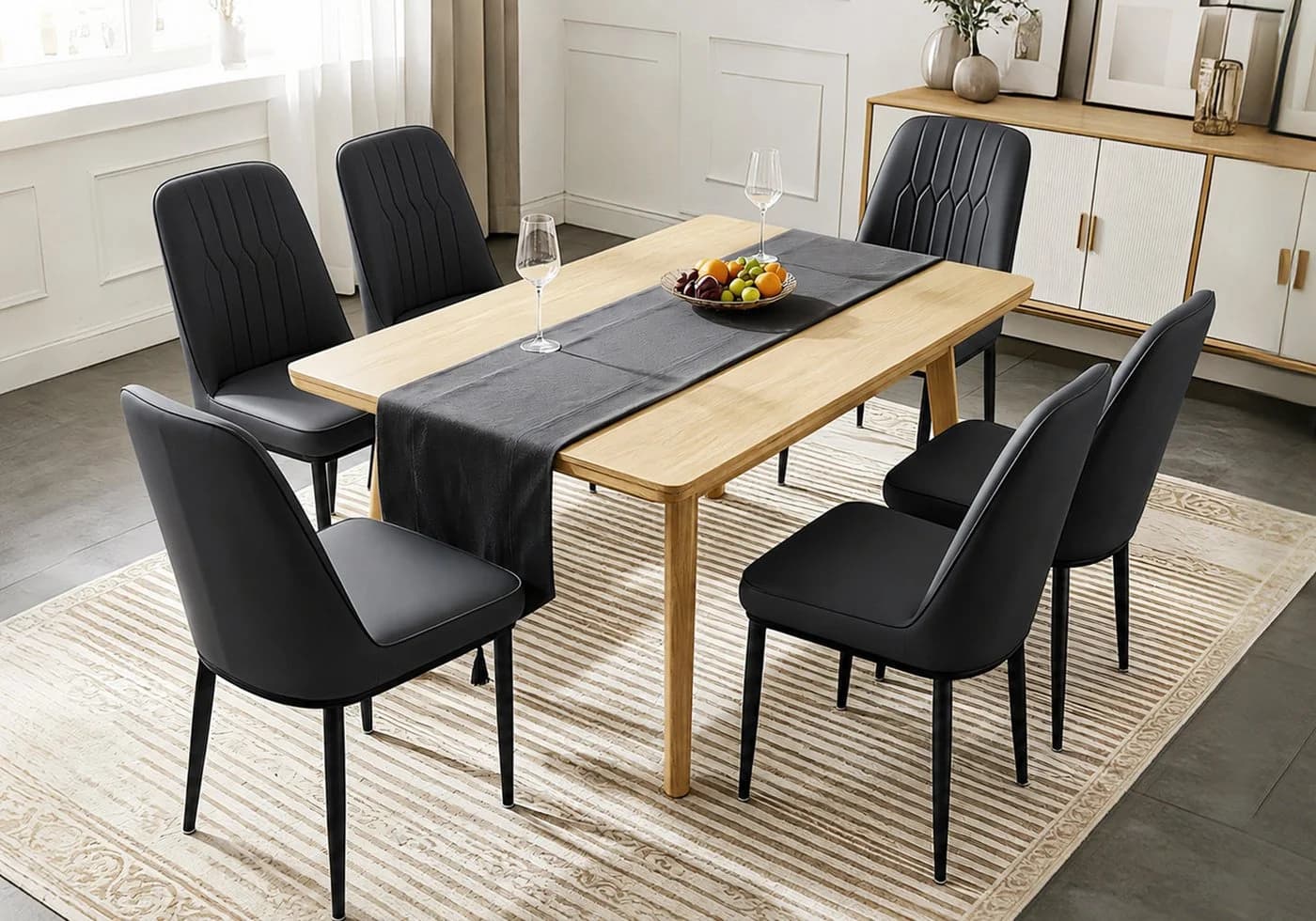 Durrafy Esszimmerstuhl Schwarz Samt Metallbeine Ergonomisch - Bild 2