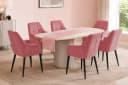 Hoolamyie Esszimmerstuhl Rosa Samt mit Armlehnen 6er-Set Bild 2