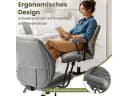 Hoolamyie Bürostuhl grau mit PU-Leder und ergonomischer Lendenstütze Bild 5
