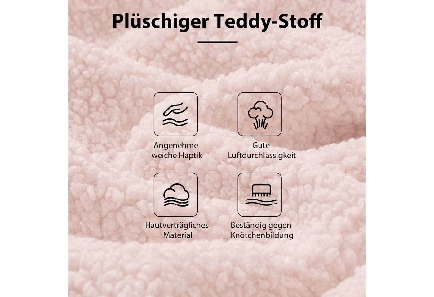 Hoolamyie Drehstuhl Rosa Teddy-Stoff mit Fußstütze