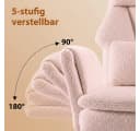 Hoolamyie Drehstuhl Rosa Teddy-Stoff mit Fußstütze Bild 4