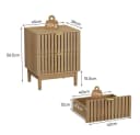 BBWL Nachttisch 2 Schubladen Eichenoptik Lattenrost Design Mid-Century Modern Bild 3