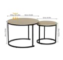 BBWL Couchtisch Set 2er Rund Eichenfurnier Metallgestell Verschachtelbar Bild 3