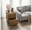 BBWL Nachttisch 2 Schubladen Modern Grifflos Eiche MDF Bild 4