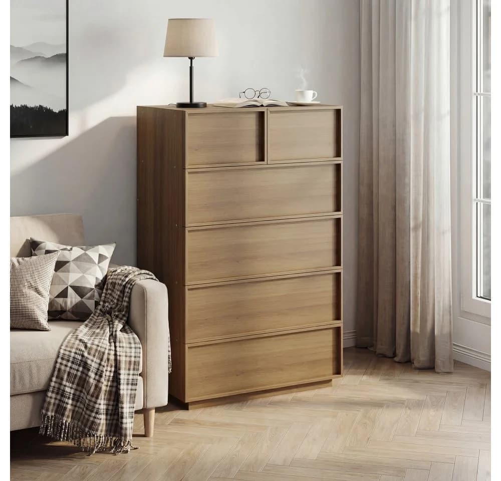 BBWL Kommode 6 Schubladen Eiche Modern Grifflos - Bild 2