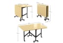 BBWL Klapptisch Beige ausziehbar & faltbar mit Rollen Bild 4