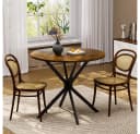 BBWL Runder Esstisch 90 cm Rustic-Braun/Schwarz Metallbeine Bild 1