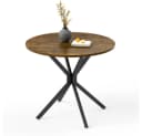BBWL Runder Esstisch 90 cm Rustic-Braun/Schwarz Metallbeine Bild 2