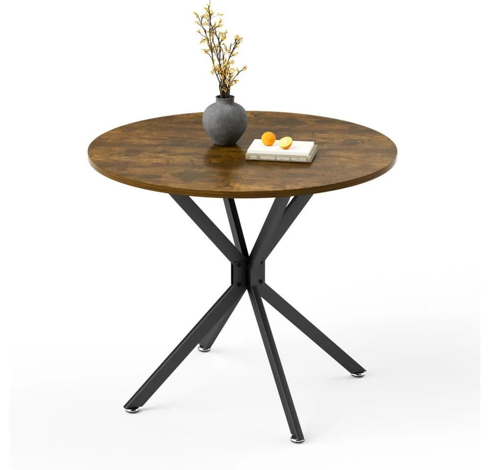 BBWL Runder Esstisch 90 cm Rustic-Braun/Schwarz Metallbeine - Bild 2