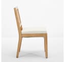 BBWL Esszimmerstuhl 2er Set Beige Rattan Leinen Polsterstuhl Massivholz Bild 5