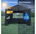 BBG Faltpavillon 3x3 m Schwarz wasserdicht mit 4 Seitenwänden Bild 4