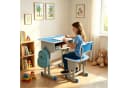 BBG Kinderschreibtisch Set Höhenverstellbar mit Stuhl Blau Bild 1
