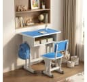BBG Kinderschreibtisch Set Höhenverstellbar mit Stuhl Blau Bild 2