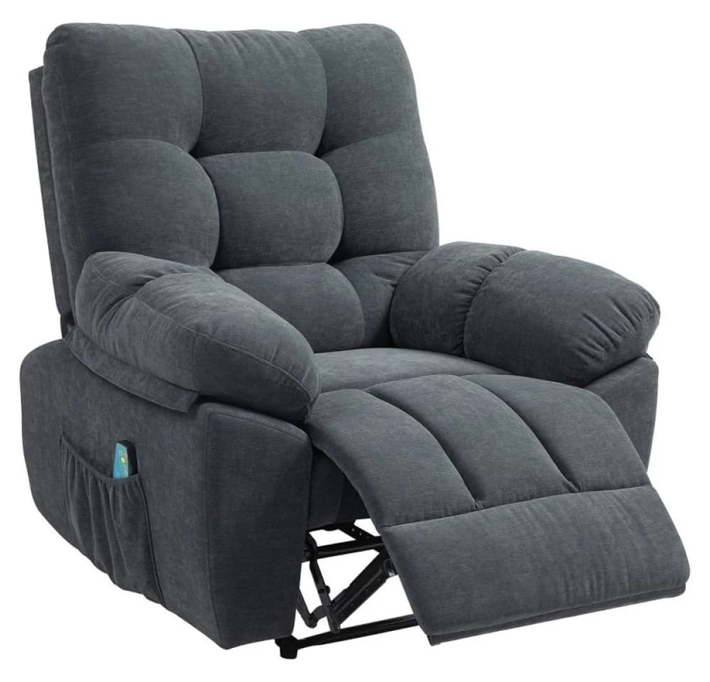BBG Massagesessel Relaxsessel mit Heizfunktion & Liegefunktion grau - Bild 2