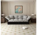 BBG Schlafsofa 3-in-1 Grau Velours mit Bettfunktion Bild 1