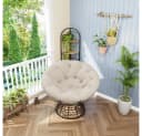 BBG Papasan Sessel mit 360° Drehfunktion & dickem Kissen Beige Bild 2