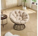 BBG Papasan Sessel mit 360° Drehfunktion & dickem Kissen Beige Bild 3