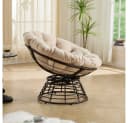 BBG Papasan Sessel mit 360° Drehfunktion & dickem Kissen Beige Bild 4
