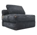 BBG Loungesofa Schlafsessel 1-Sitzer Grau mit Seitentaschen Bild 1