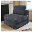 BBG Loungesofa Schlafsessel 1-Sitzer Grau mit Seitentaschen Bild 2