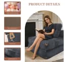 BBG Loungesofa Schlafsessel 1-Sitzer Grau mit Seitentaschen Bild 4